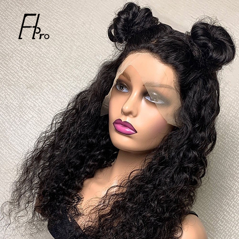 Super Grade Full Lace Wig Deep Curly Natural Color Free Part Human Hair